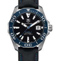 Tag Heuer Aquaracer Calibre 5 Automatic Black Dial Black Nylon Strap Watch for Men - WAY211B.FC6363