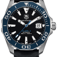 Tag Heuer Aquaracer Calibre 5 Automatic Black Dial Black Nylon Strap Watch for Men - WAY211B.FC6363