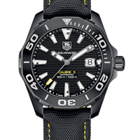 Tag Heuer Aquaracer Calibre 5 Automatic Black Dial Black Nylon Strap Watch for Men - WAY218A.FC6362