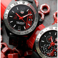 Tag Heuer Formula 1 Senna Special Edition Black Dial Two Tone Rubber Strap Watch for Men - WAZ1014.FT8027