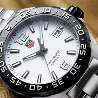 Tag Heuer Formula 1 White Dial Silver Steel Strap Watch for Men - WAZ1111.BA0875
