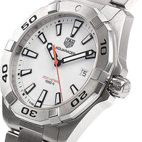 Tag Heuer Aquaracer Quartz White Dial Silver Steel Strap Watch for Men - WBD1111.BA0928