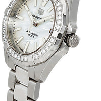 Tag Heuer Aquaracer Diamonds Mother of Pearl Dial Silver Steel Strap Watch for Women - WBD1313.BA0740