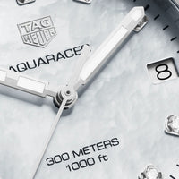 Tag Heuer Aquaracer Diamonds White Mother of Pearl Dial Silver Steel Strap Watch for Women - WBD1315.BA0740
