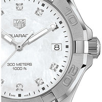 Tag Heuer Aquaracer Diamonds Mother of Pearl Dial Silver Steel Strap Watch for Women - WBD131B.BA0748