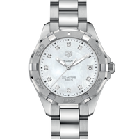 Tag Heuer Aquaracer Diamonds Mother of Pearl Dial Silver Steel Strap Watch for Women - WBD131B.BA0748