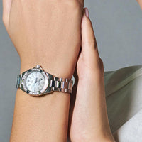 Tag Heuer Aquaracer Diamonds Mother of Pearl White Dial Silver Steel Strap Watch for Women - WBD1413.BA0741