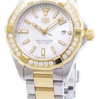 Tag Heuer Aquaracer Diamonds Mother of Pearl Dial Two Tone Steel Strap Watch for Women - WBD1421.BB0321