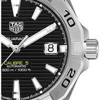 Tag Heuer Aquaracer Automatic Caliber 5 Black Dial Silver Steel Strap Watch for Men - WBD2110.BA0928