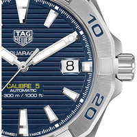 Tag Heuer Aquaracer Automatic Blue Dial Silver Steel Strap Watch for Men - WBD2112.BA0928