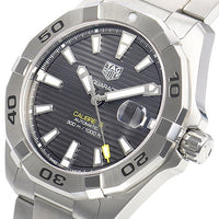 Tag Heuer Aquaracer Calibre 5 Grey Dial Silver Steel Strap Watch for Men - WBD2113.BA0928