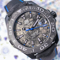 Tag Heuer Aquaracer Calibre 5 Black Nylon Strap Carbon Dial Watch for Men -  WBD218C.FC6447