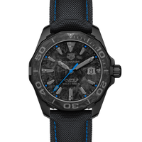 Tag Heuer Aquaracer Calibre 5 Black Nylon Strap Carbon Dial Watch for Men -  WBD218C.FC6447