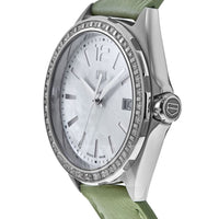 Tag Heuer Formula 1 Quartz Diamonds Mother of Pearl Dial Green Leather Strap Watch for Women - WBJ131A.FC8249