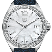 Tag Heuer Formula 1 Quartz Diamonds Mother of Pearl Dial Blue Leather Strap Watch for Women - WBJ131A.FC8251