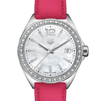 Tag Heuer Formula 1 Quartz Mother of Pearl Dial Pink Leather Strap Watch for Women - WBJ131A.FC8252