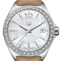 Tag Heuer Formula 1 Quartz Diamonds Mother of Pearl Dial Beige Leather Strap Watch for Women - WBJ131A.FC8254