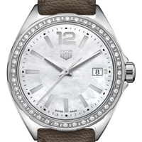 Tag Heuer Formula 1 Quartz Mother of Pearl Dial Brown Leather Strap Watch for Women - WBJ131A.FC8255