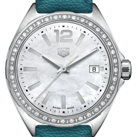 Tag Heuer Formula 1 Quartz Diamonds Mother of Pearl Dial Blue Leather Strap Watch for Women - WBJ131A.FC8256