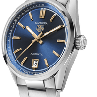 Tag Heuer Carrera Quartz Blue Dial Silver Steel Strap Watch for Women - WAR1112.BA0601