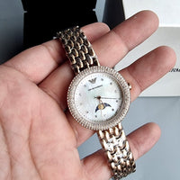 Emporio Armani Rosa Mother of Pearl Dial Rose Gold Steel Strap Watch For Women - AR11462