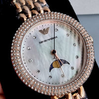 Emporio Armani Rosa Mother of Pearl Dial Rose Gold Steel Strap Watch For Women - AR11462