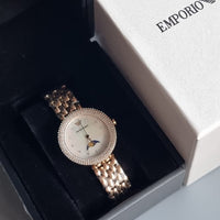 Emporio Armani Rosa Mother of Pearl Dial Rose Gold Steel Strap Watch For Women - AR11462