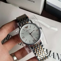 Emporio Armani Kappa Quartz White Dial Silver Steel Strap Watch For Men - AR80014