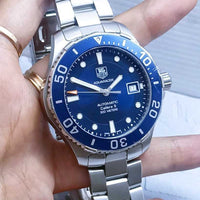 Tag Heuer Aquaracer Caliber 5 Automatic Blue Dial Silver Steel Strap Watch for Men - WAN2111.BA0822