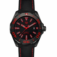 Tag Heuer Aquaracer Caliber 5 Black Dial Black Nylon Strap Watch for Men - WAY208A.FC6381