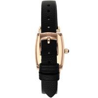 Emporio Armani Gianni T Bar Quartz White Dial Black Leather Strap Watch For Women - AR11408
