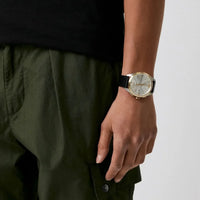 Emporio Armani Claudio Chronograph Silver Dial Black Leather Strap Watch For Men - AR11498