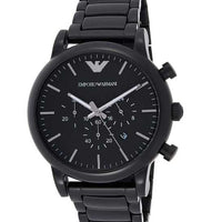 Emporio Armani Meccanico Skeleton Black Dial Black Steel Strap Watch For Men - AR60045
