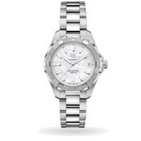 Tag Heuer Aquaracer Mother of Pearl Dial Silver Steel Strap Watch for Women - WBD131A.BA0748