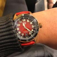 Tag Heuer Autavia Calibre 5 Chinese New Year Maroon Dial Maroon Leather Strap Watch for Men - WBE5193.FC8300