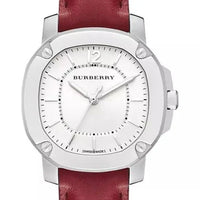 Burberry Brit The Britain White Dial Red Leather Strap Watch for Women - BBY1705