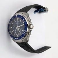Tag Heuer Aquaracer Chronograph Blue Dial Black Rubber Strap Watch for Men - CAY111B.FT6041