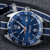 Tag Heuer Formula 1 Quartz Blue Dial Two Tone NATO Strap Watch for Men - WAZ1010.FC8197