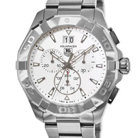 Tag Heuer Aquaracer White Dial Silver Steel Strap Watch for Men - CAY1111.BA0927
