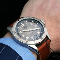 Tag Heuer Autavia Isograph Grey Dial Calfskin Brown Leather Strap Watch for Men - WBE5111.FC8267
