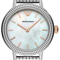 Emporio Armani Interchangeable Analog Mother of Pearl Dial Silver Steel Strap Watch For Women - AR80020