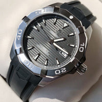 Tag Heuer Aquaracer Caliber 5 Automatic Black Dial Black Rubber Strap Watch for Men - WAY2113.FT8021