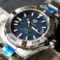 Tag Heuer Aquaracer Automatic Blue Dial Silver Steel Strap Watch for Men - WBD2112.BA0928