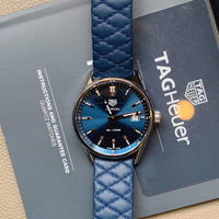 Tag Heuer Carrera Quartz Blue Dial Blue Calfskin Leather Strap Watch for Women - WAR1112.FC6391