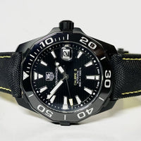 Tag Heuer Aquaracer Calibre 5 Automatic Black Dial Black Nylon Strap Watch for Men - WAY218A.FC6362