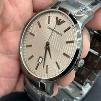 Emporio Armani Renato Quartz Grey Dial Grey Steel Strap Watch For Men - AR11120