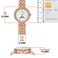 Emporio Armani Rosa Mother of Pearl Dial Rose Gold Steel Strap Watch For Women - AR11462