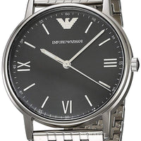 Emporio Armani Kappa Black Dial Silver Steel Strap Watch For Men - AR11152