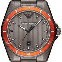 Emporio Armani Sigma Quartz Grey Dial Grey Steel Strap Watch For Men - AR11178