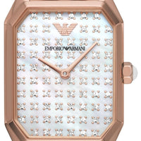 Emporio Armani Gioia Quartz Mother of Pearl Dial Rose Gold Steel Strap Watch For Women - AR11389